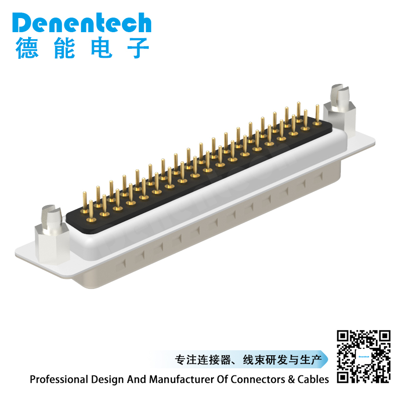 Denentech Gold plated industrial grade HD 7P male straight DIP d-sub 37pin connectors waterproof d-sub connectors